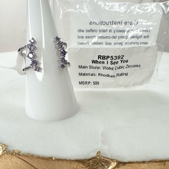 Bomb Party Original Ring When I See You Violet NWT RBP5392 Size 9 - Picture 4 of 4